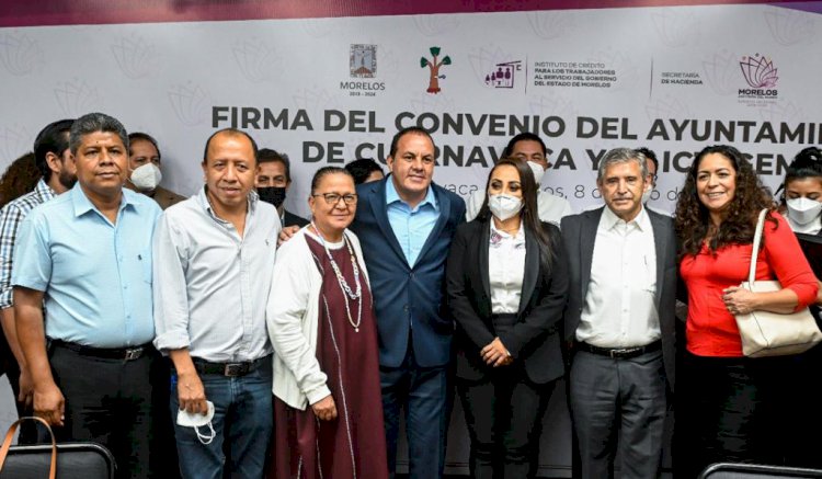 Firmó C. Blanco convenio para apoyar a trabajadores de Cuernavaca