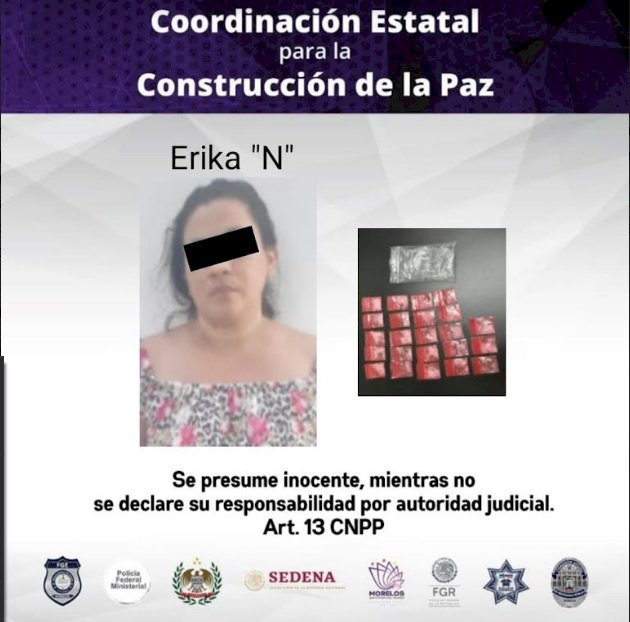 En Tlaquiltenango, detuvieron  a Erika con presunta droga