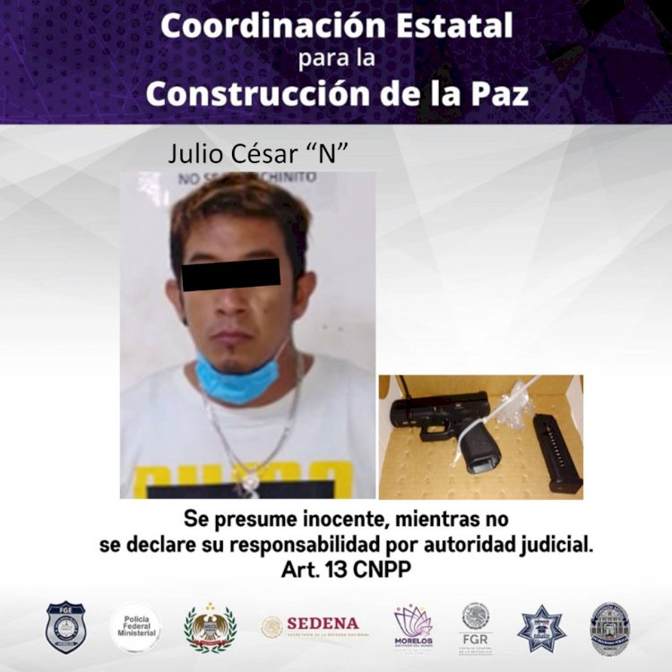 Este joven traía en Xochitepec  arma prohibida; va ante la ley