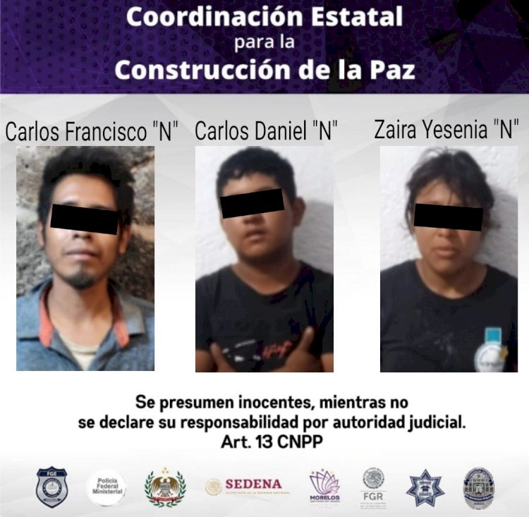 Cayeron estos tres presuntos  ladrones por robo en Tepoztlán