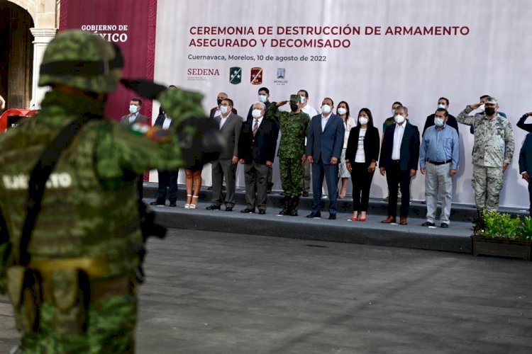 Encabezaron Cuauhtémoc Blanco y Jorge Antonio Maldonado ceremonia de destrucción de armas