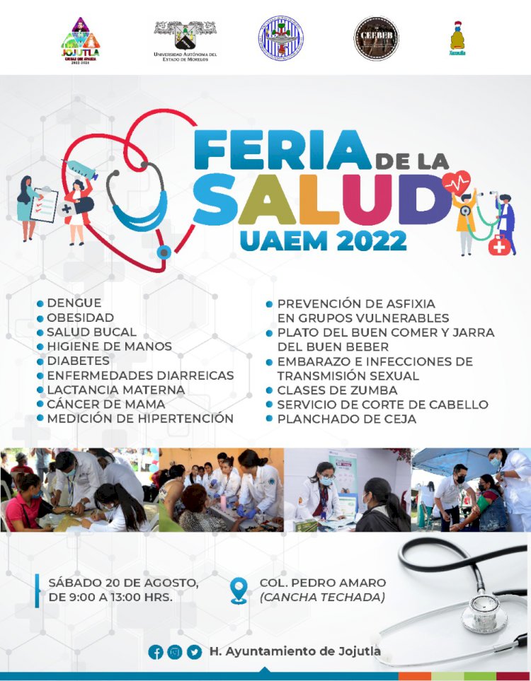 Ayuntamiento de Jojutla y la UAEM  presentan la Feria de la Salud 2022