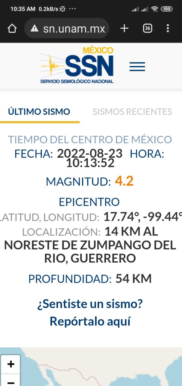 Se registra sismo en Guerrero