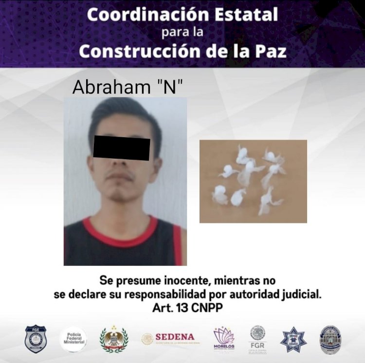 Sorprendieron a un joven con  presunta droga en Jiutepec