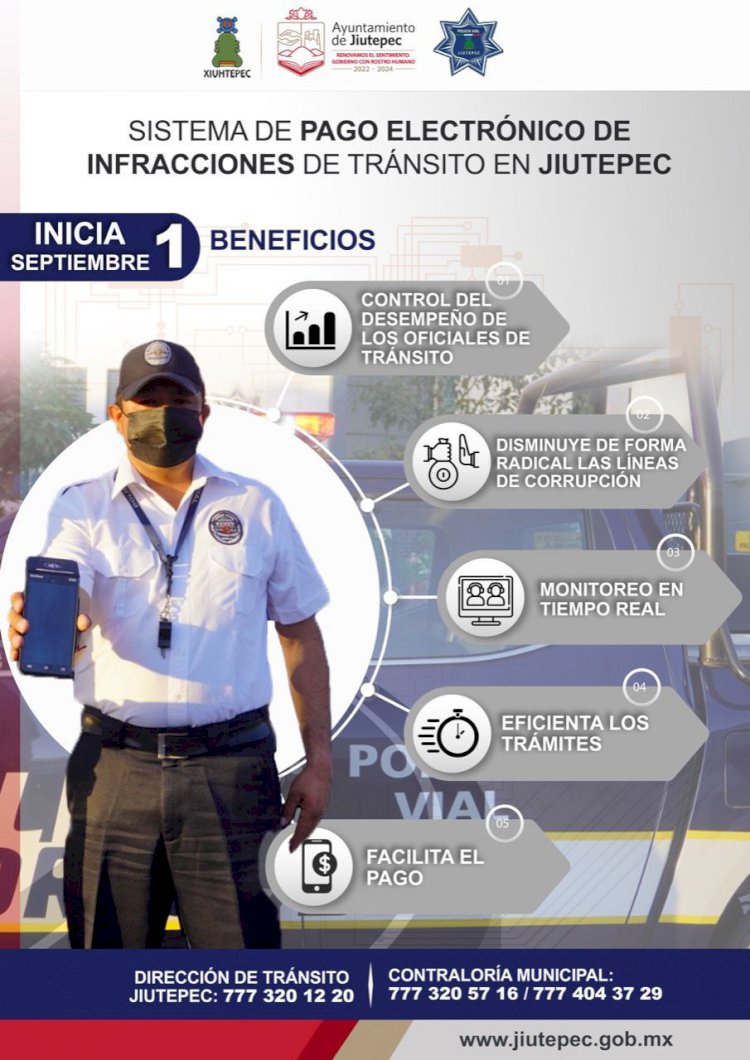 Entra hoy en operación el sistema de pago  electrónico para infracciones en Jiutepec