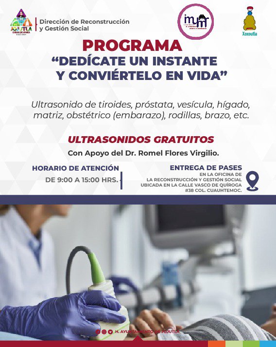 En Jojutla, ultrasonidos gratis  de órganos blandos gratuitos
